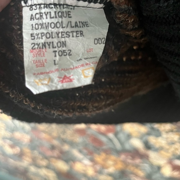 Bellissimo vintage wool blend Geometric Sweater - Black and Brown Unisex - Picture 6 of 6